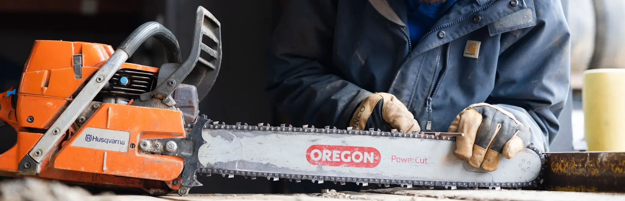 Chain sharpening at Rhinehart's